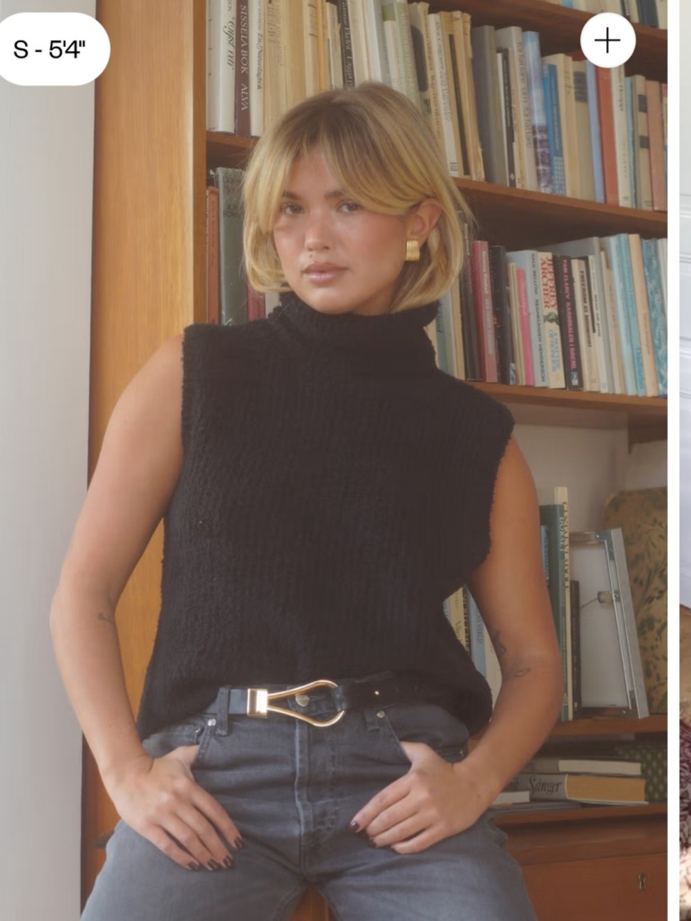 Djerf Avenue Turtleneck Top Black